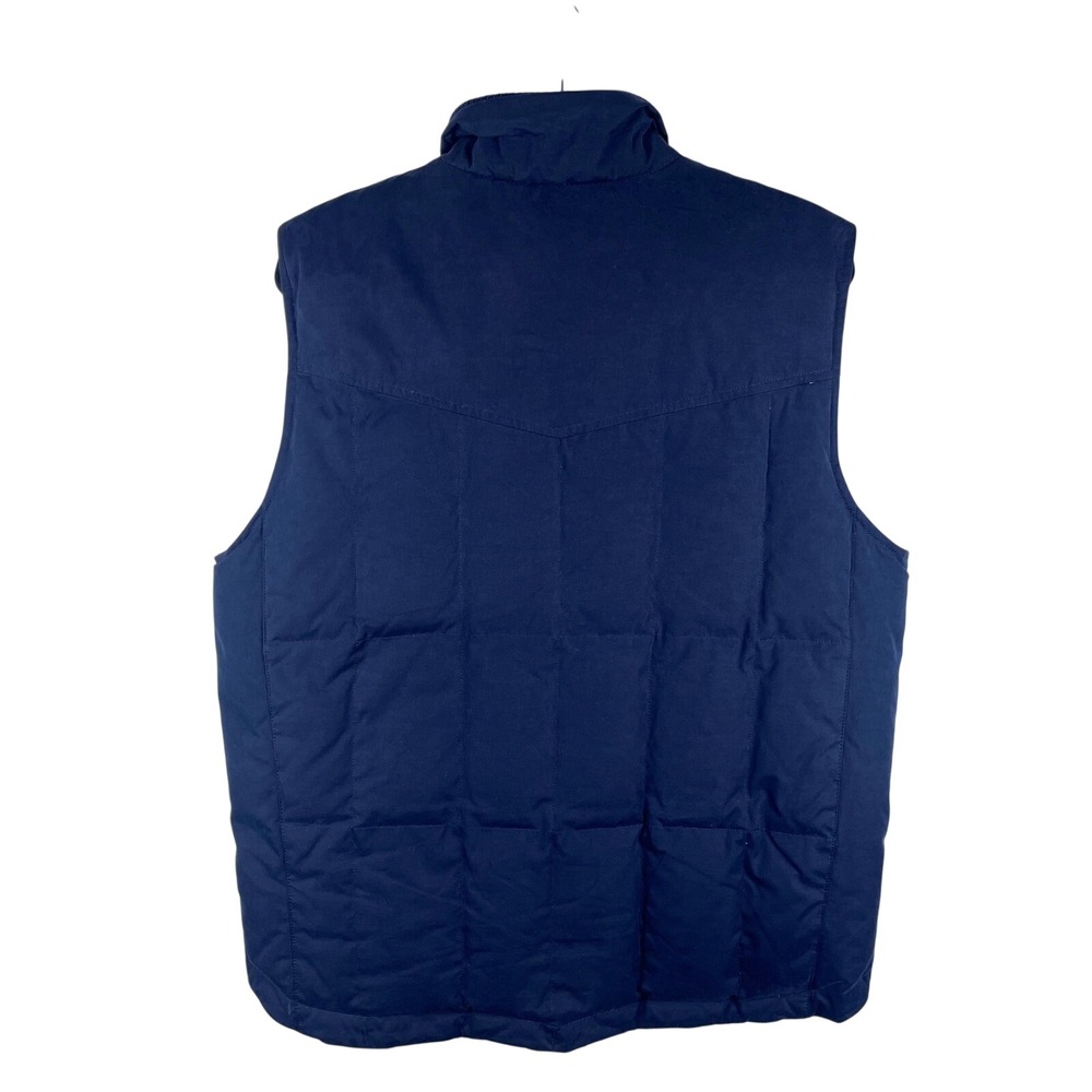 Roundtree & Yorke Outdoors Navy Puffer Vest Men's Medium Quilted Snap Zip - Picture 6 of 13